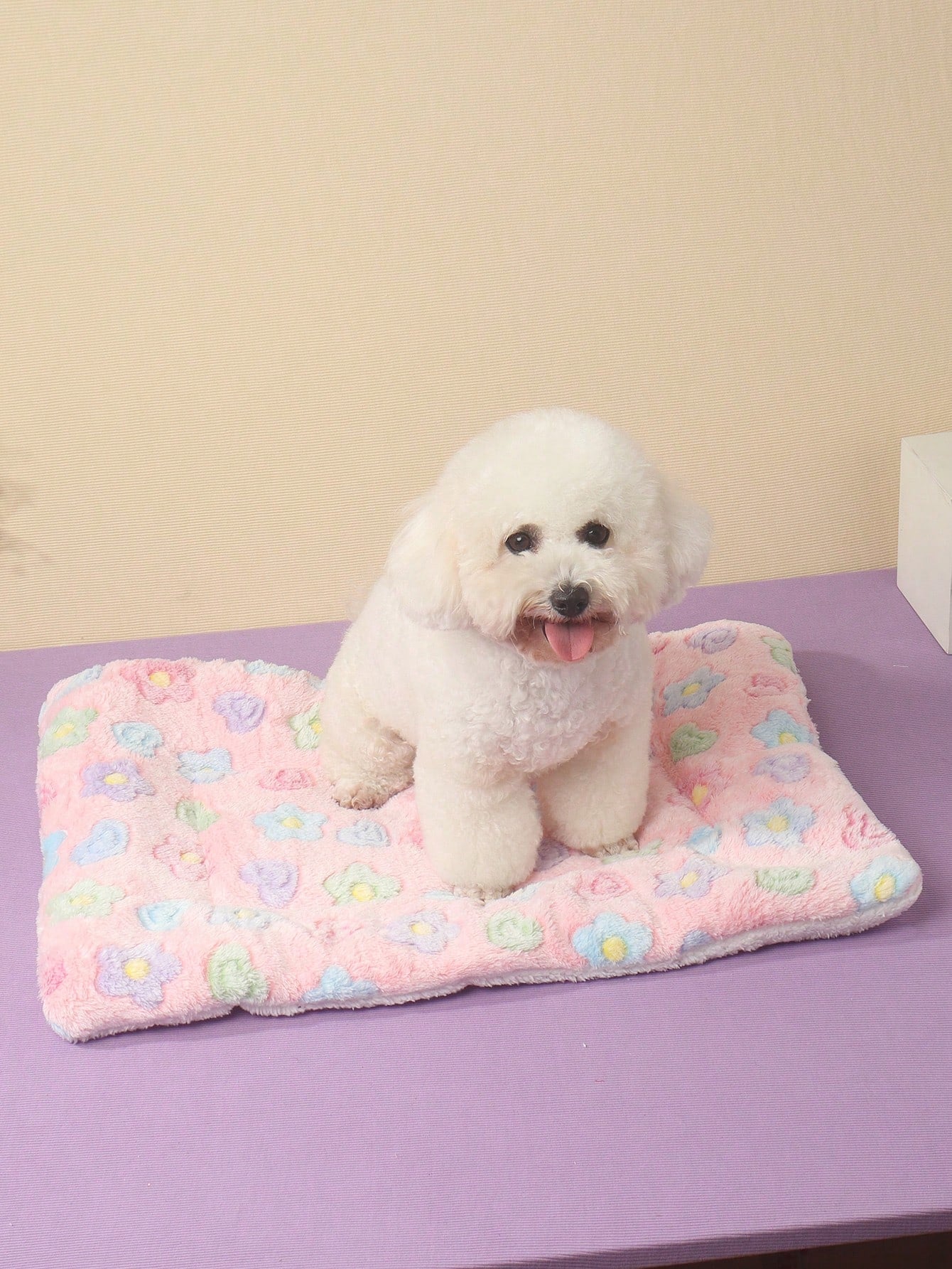 1pc Polyester Star & Heart Breathable Washable Thick Pet Bed Mat For Medium-Small Cats & Dogs, All Seasons (Teddy/Bichon Frise)