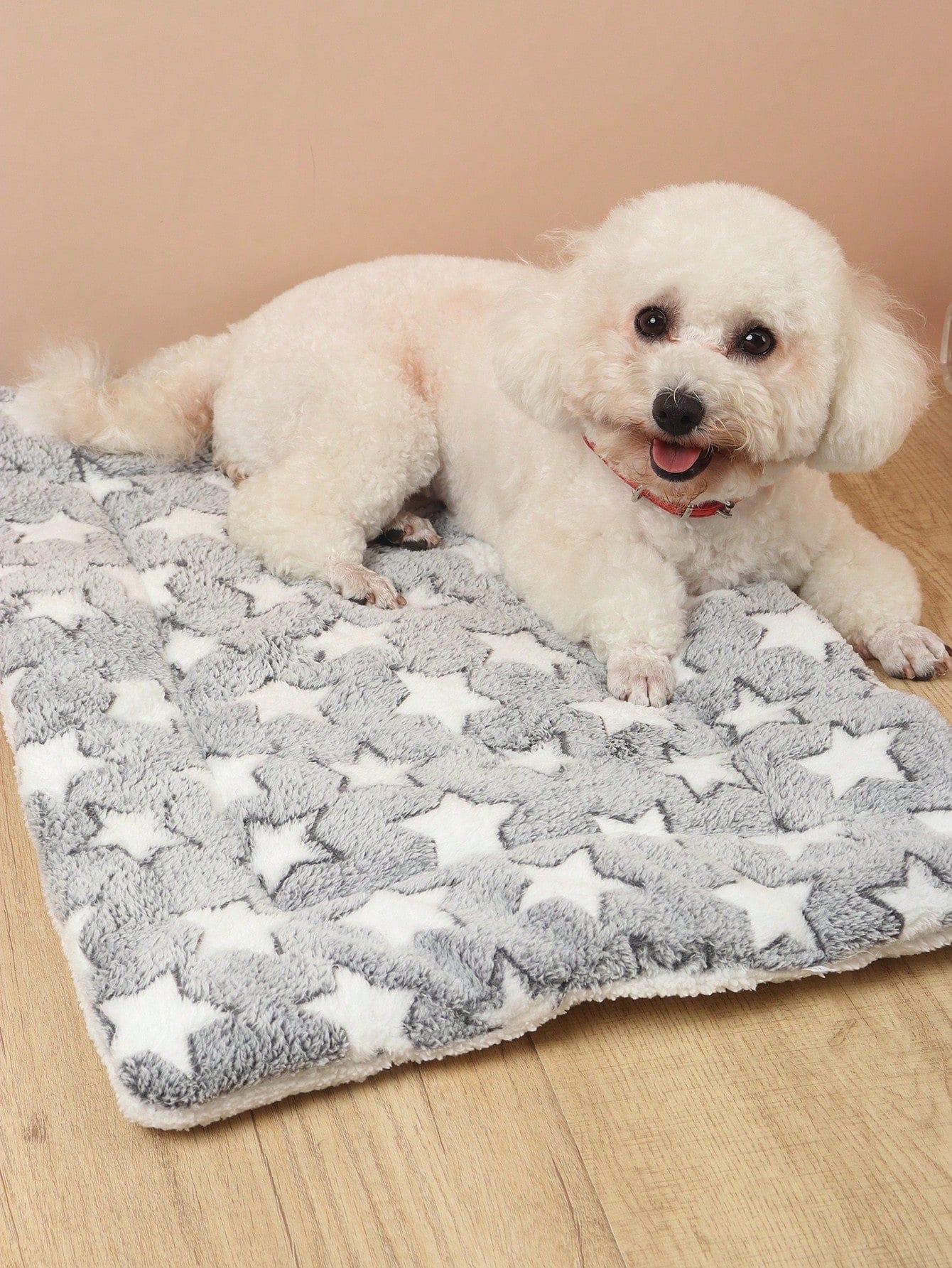 1pc Polyester Star & Heart Breathable Washable Thick Pet Bed Mat For Medium-Small Cats & Dogs, All Seasons (Teddy/Bichon Frise)