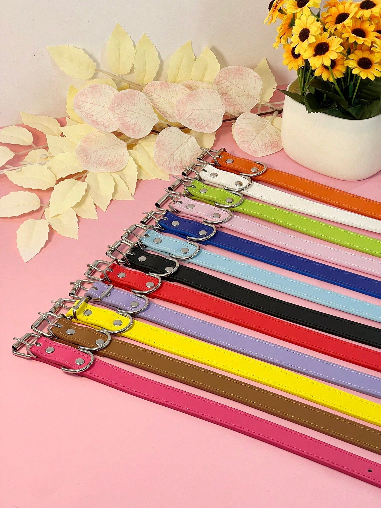 Pet Supplies, Punk Style Pu Leather Multi-Color Dog Collar For Medium And Small Sized Dogs