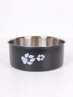 Supet 1pc Cartoon Paw Prints Design Stainless Steel Anti-Slip Pet Bowl For Small And Medium Dogs, Suitable For Indoor And Outdoor Use