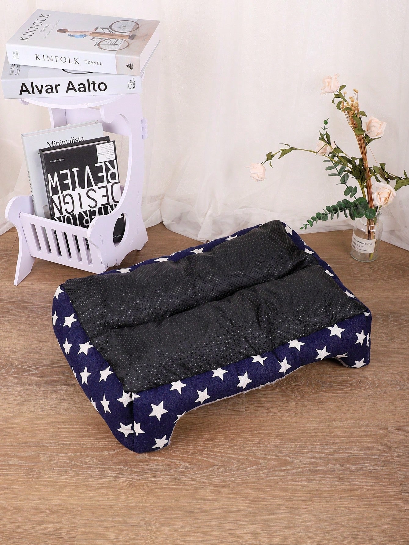 1pc Four Seasons Blue Star Patterned Warm & Breathable Pet Bed Suitable For Small, Medium, And Large Cats And Dogs