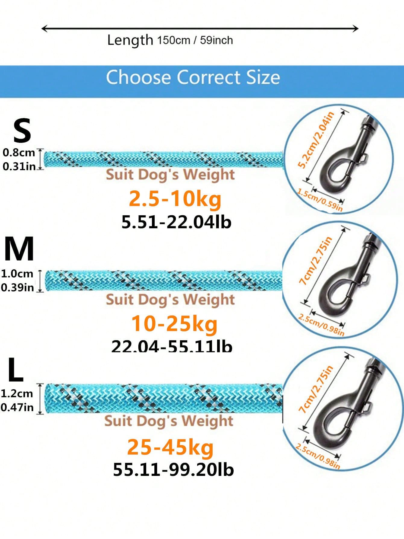 Reflective Nylon Pet Leash, Durable Anti-Pulling Dog Walking Lead Rope With Foam Handle, Comfortable & Sturdy