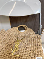 YSL SAINT LAURENT Summer Raffia Tote Bag 41x37cm